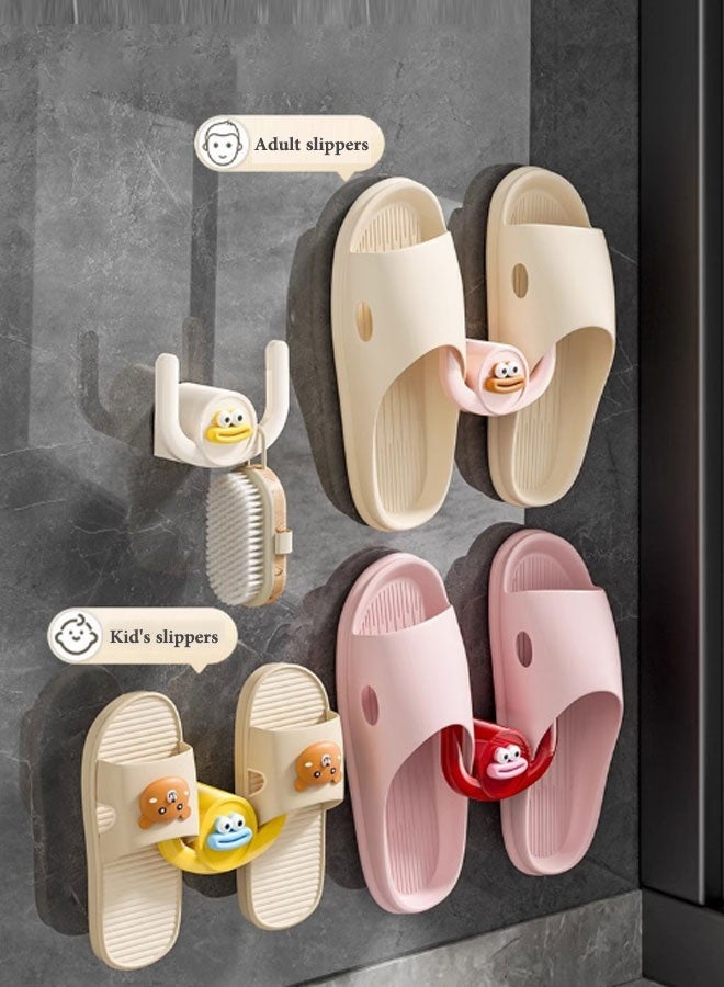 خطاف حمام متعدد الوظائف بدون ثقب، عبوة من 4 خطافات حائط للنعال - Image 4