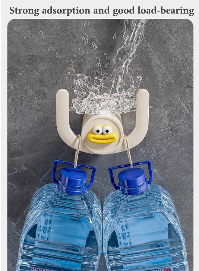 خطاف حمام متعدد الوظائف بدون ثقب، عبوة من 4 خطافات حائط للنعال - Image 3