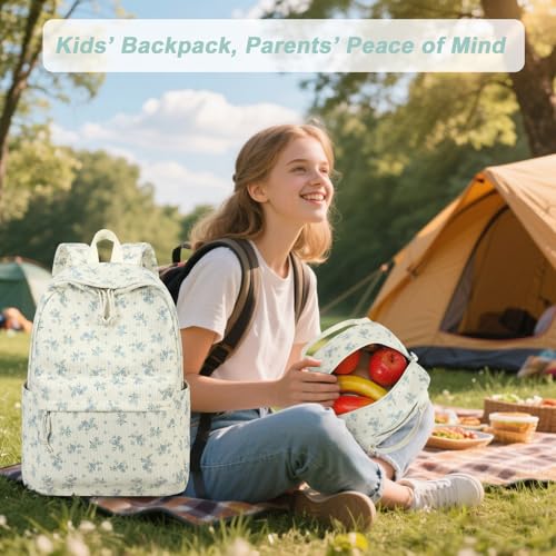 BTOOP School Backpack for Teens Large Corduroy Bookbag Lightweight 15.6 inch Laptop Bag for Girls Women Casual High School College - Image 4