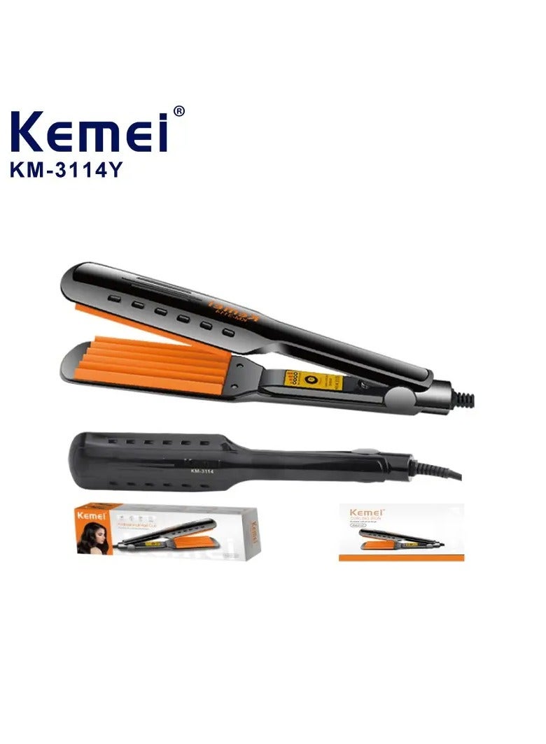 Kemei Hair Straightener – Ceramic-Coated Plates, 30-Second Heat-Up, Max 200°C for Professional Styling, Restores Damaged Hair Cuticles & Leaves Hair Silky Soft multicolour - Image 1