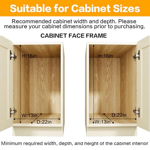 QUYUWU 2-Tier Kitchen Cabinet,Pull Out Cabinet Organizer,Shelf and Drawer Organizer Slide Out Pantry Storaqe Basket in Multiple Sizes (12" W x21 D) - Image 3