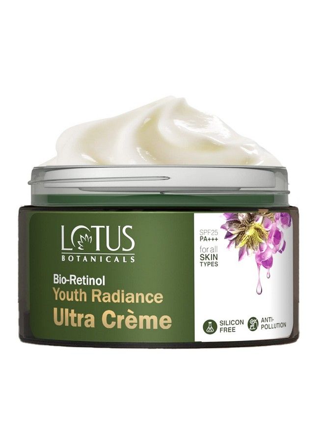 LOTUS BOTANICALS Bio Retinol Youth Radiance Ultra Cream ; Spf 25 Pa+++ ; Preservative Free ; For All Skin Types ; 50G  - Image 2