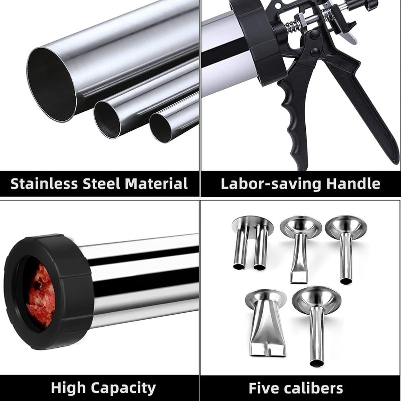 Professional Beef Jerky Gun Kits Stainless Steel Jerky Maker - Jerky Maker Jerky Cannon Meat Gun Stainless Steel Jerky Gun Large Capacity Jerky Making Kit#2 - Image 4