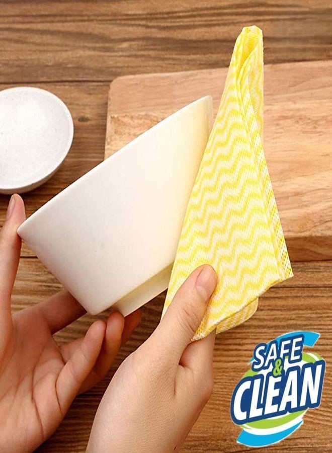 KUDIZE Non-Woven 50 GSM Kitchen Towels Tissue Roll Cleaning Wipes 80 Pulls Washable & Reusable for Home & Kitchen Cleansing Super Absorbent (Yellow, Pack Of - 1 Roll) - Image 4