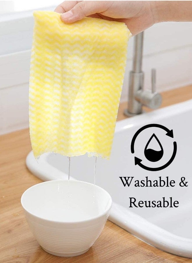 KUDIZE Non-Woven 50 GSM Kitchen Towels Tissue Roll Cleaning Wipes 80 Pulls Washable & Reusable for Home & Kitchen Cleansing Super Absorbent (Yellow, Pack Of - 1 Roll) - Image 3
