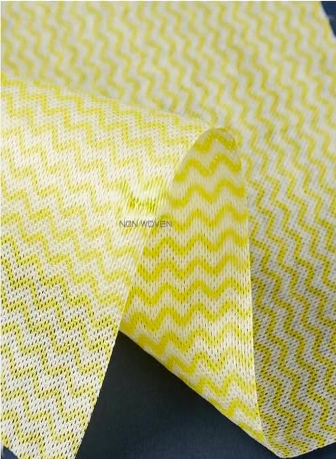 KUDIZE Non-Woven 50 GSM Kitchen Towels Tissue Roll Cleaning Wipes 80 Pulls Washable & Reusable for Home & Kitchen Cleansing Super Absorbent (Yellow, Pack Of - 1 Roll) - Image 2