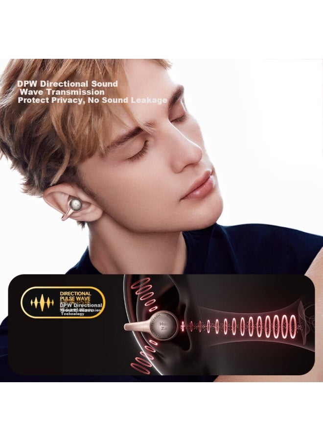 Walker Flower Zero Clip Ear Clip Headphones Open Wireless Bluetooth Headphones Comfortable To Wear Long Battery Life Suitable For Apple Huawei Xiaomi Rose Gold - Image 3