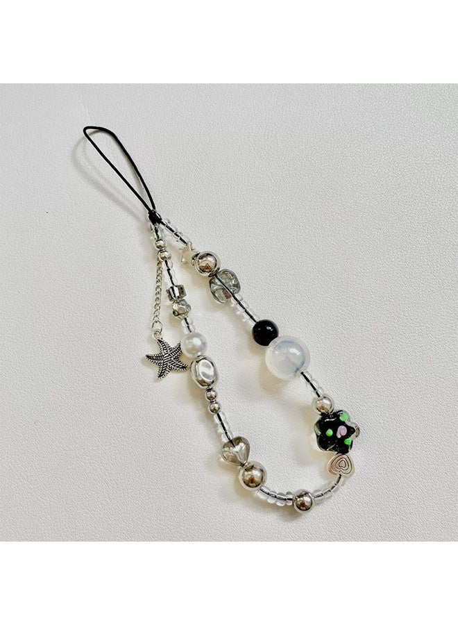 GIFT Rose Starfish Phone Lanyard Women's Beaded Keychain & Wristband for Phone Camera Wallet - Image 5