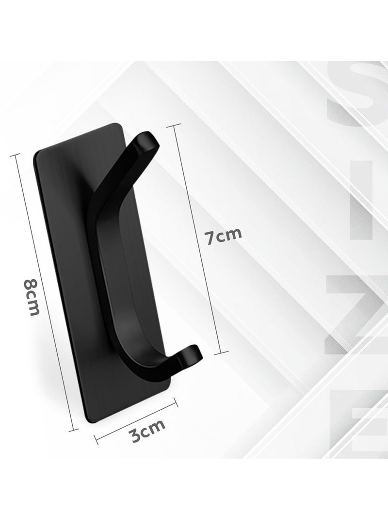 4pcs Stainless Steel Adhesive Hooks Wall Mounted, Heavy Duty Storage Wall Mount Hooks for Hanging Coat Clothes Towels Hat Bags for Home Entryway Bathroom Bedroom Kitchen Living Room - Image 3