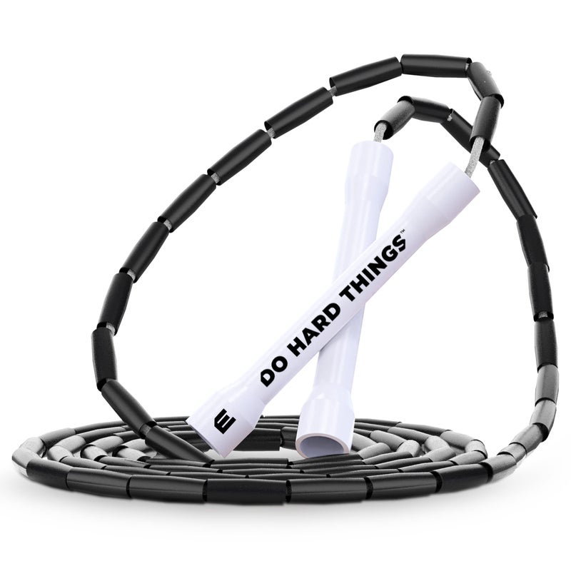 Elite Srs Do Hard Things Beaded Jump Rope - Adjustable Bead Jump Ropes For Fitness - Unbreakable Handles And Shatterproof Beads - Perfection Addition To Your Exercise Equipment