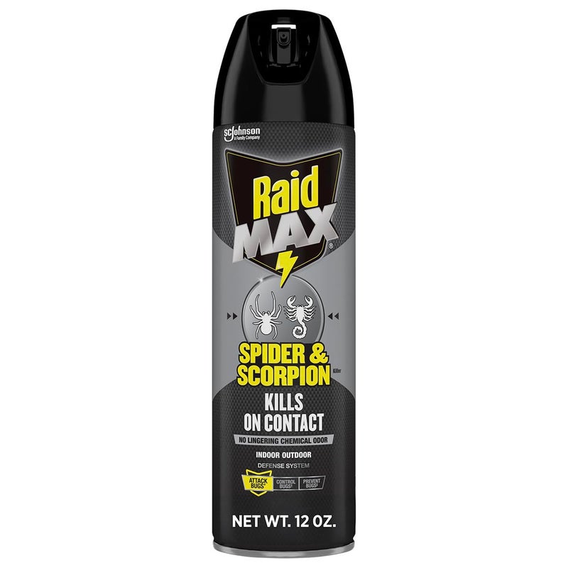 Raid Max Spider and Scorpion Killer, Kills Spiders, Scorpions, Roaches, Ants, Waterbugs, Earwigs, 12 Oz - Image 1