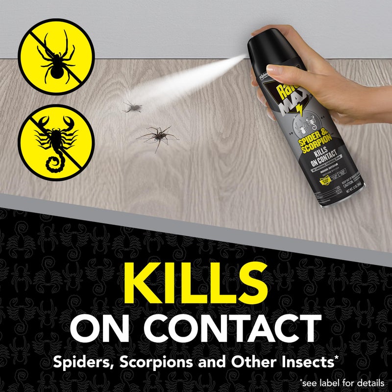 Raid Max Spider and Scorpion Killer, Kills Spiders, Scorpions, Roaches, Ants, Waterbugs, Earwigs, 12 Oz - Image 2