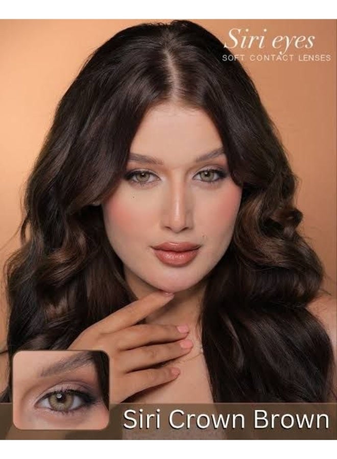 Siri Eyes Soft Contact Lenses - Siri Crown Brown - Natural Royal Look - High Comfort & Continuous Hydration