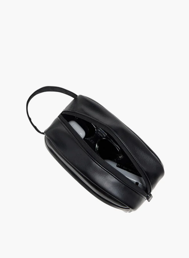Lee Cooper Logo Print Pouch with Wrist Loop and Zip Closure