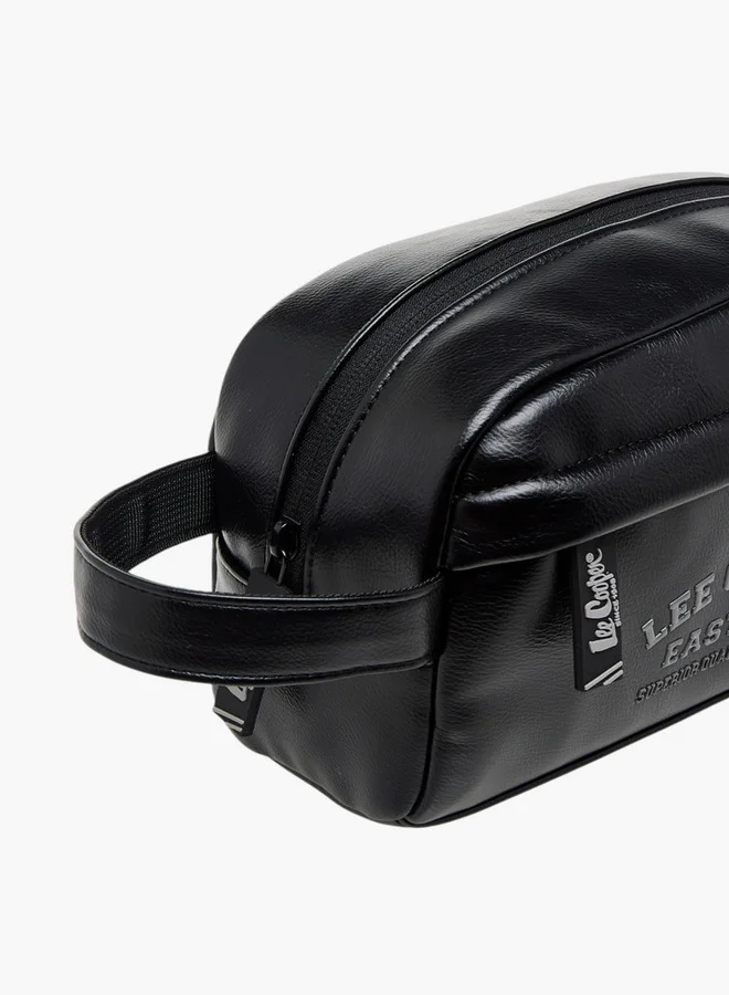 Lee Cooper Logo Print Pouch with Wrist Loop and Zip Closure
