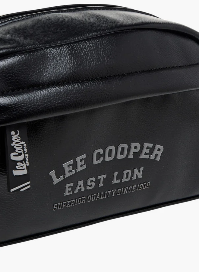 Lee Cooper Logo Print Pouch with Wrist Loop and Zip Closure