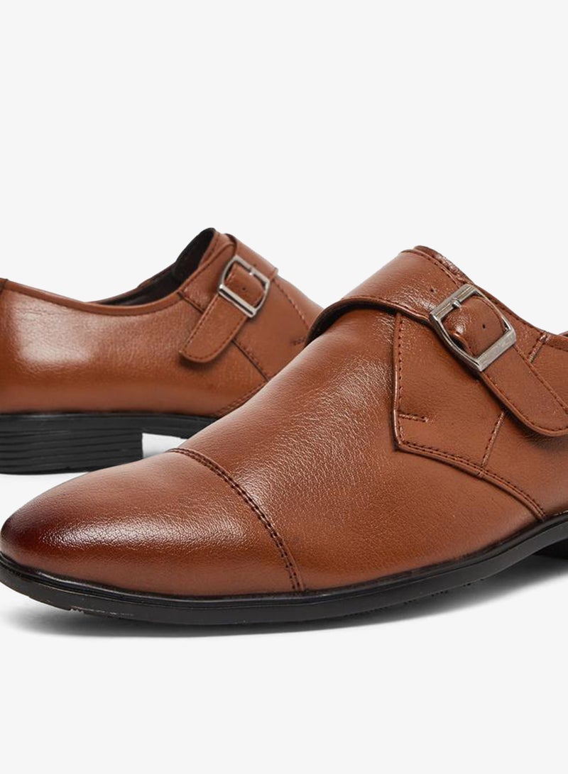 Styli Men Tan Buckle-Detailed Shoes - Image 3