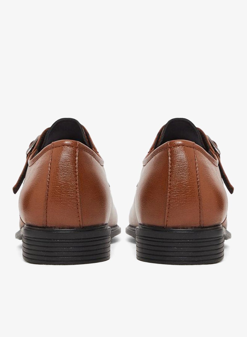 Styli Men Tan Buckle-Detailed Shoes - Image 4