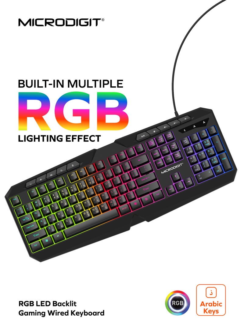 Microdigit Raider Series 4 in 1 Wired Gaming Combo Kit Keyboard, Mouse, Headphone and Mousepad - MRG180CK - Image 3