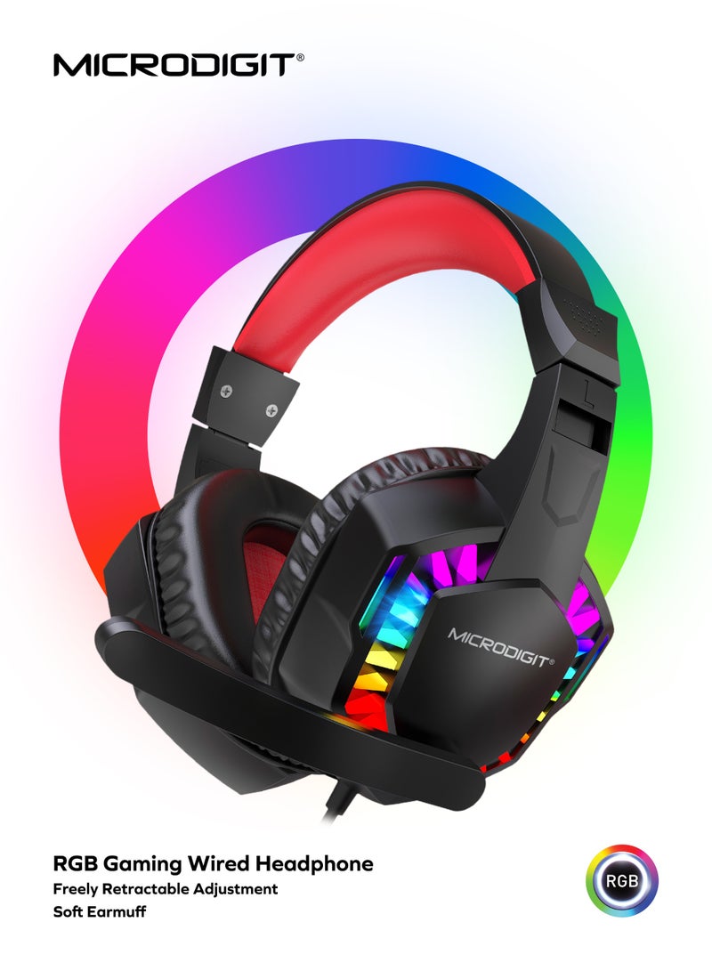 Microdigit Raider Series 4 in 1 Wired Gaming Combo Kit Keyboard, Mouse, Headphone and Mousepad - MRG180CK - Image 5