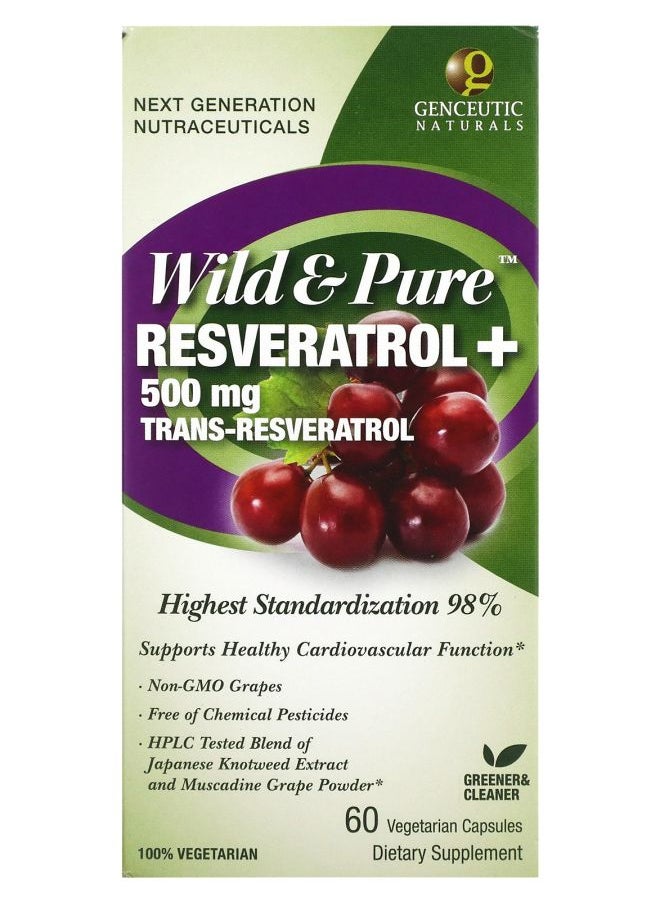 Wild & Pure Resveratrol+ 500 mg 60 Vegetarian Capsules - pzsku/Z746F9B4174E27378ED82Z/45/_/1729515290/ddf1aaf9-249d-4029-bc62-e69f0ab37f87