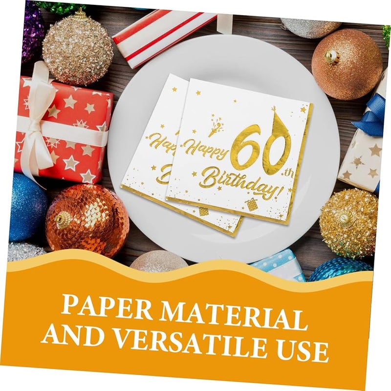 40Pcs Elegant Foil Birthday Napkins Soft Absorbent Disposable For Upscale Events - Image 4