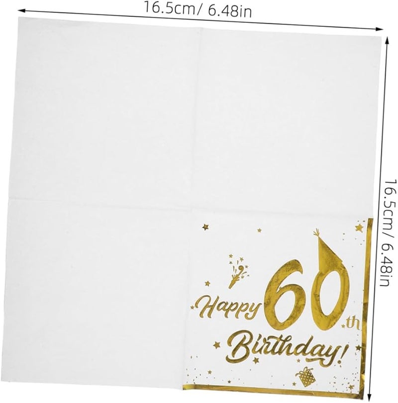 40Pcs Elegant Foil Birthday Napkins Soft Absorbent Disposable For Upscale Events - Image 3