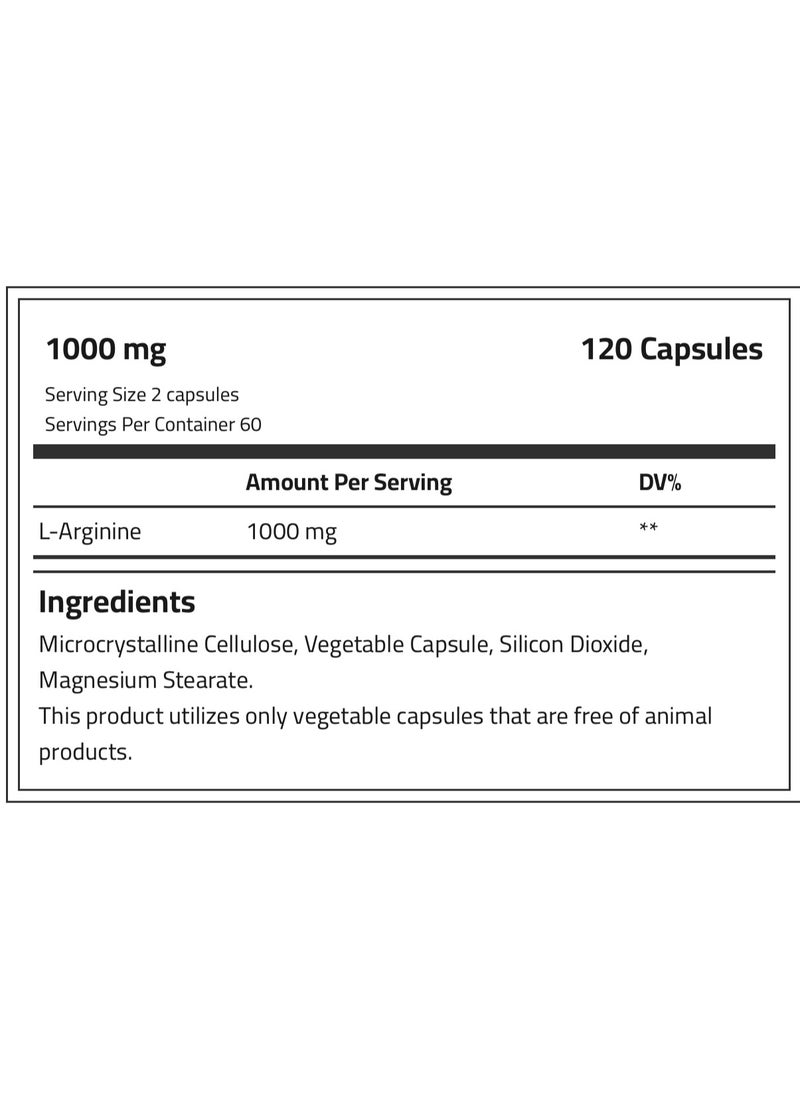 Nutrex Research L -ARGININE 1000 120 CAPS  - Image 2