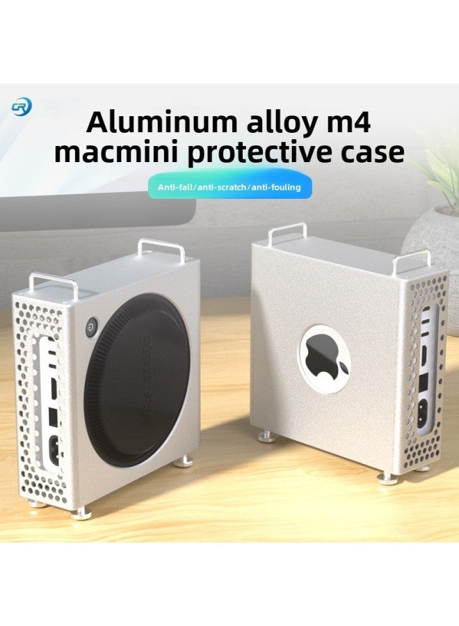 M4 Computer Host Protective Shell Aluminum Alloy Anti-fall Dustproof Heat Dissipation Protective Shell Is Suitable For Mac Mini Host-Color:Silver Pro Edition - Image 2