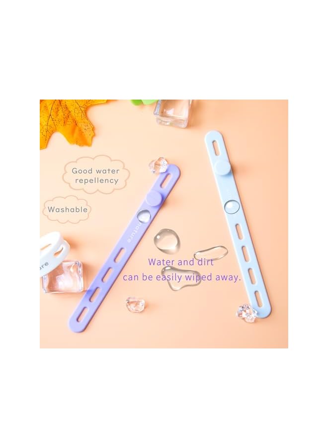 promass 10Pack Silicone Cable Ties, Cord Organizer - , Reusable Washable Elastic Cable Straps with Locking Buckle, Cable Management, Wire Organizer for Home, Office, Car, Travel etc. (Pastel Color) - Image 3