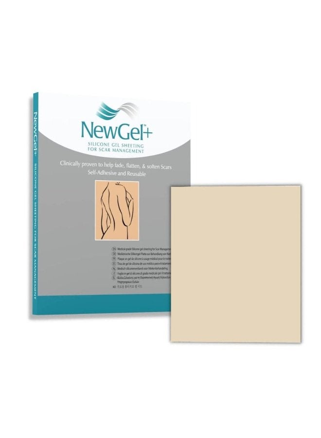 NewGel+ Silicone Gel Sheet for Scar Removal - Beige 5 x 6 Inch 1 Piece - Image 1