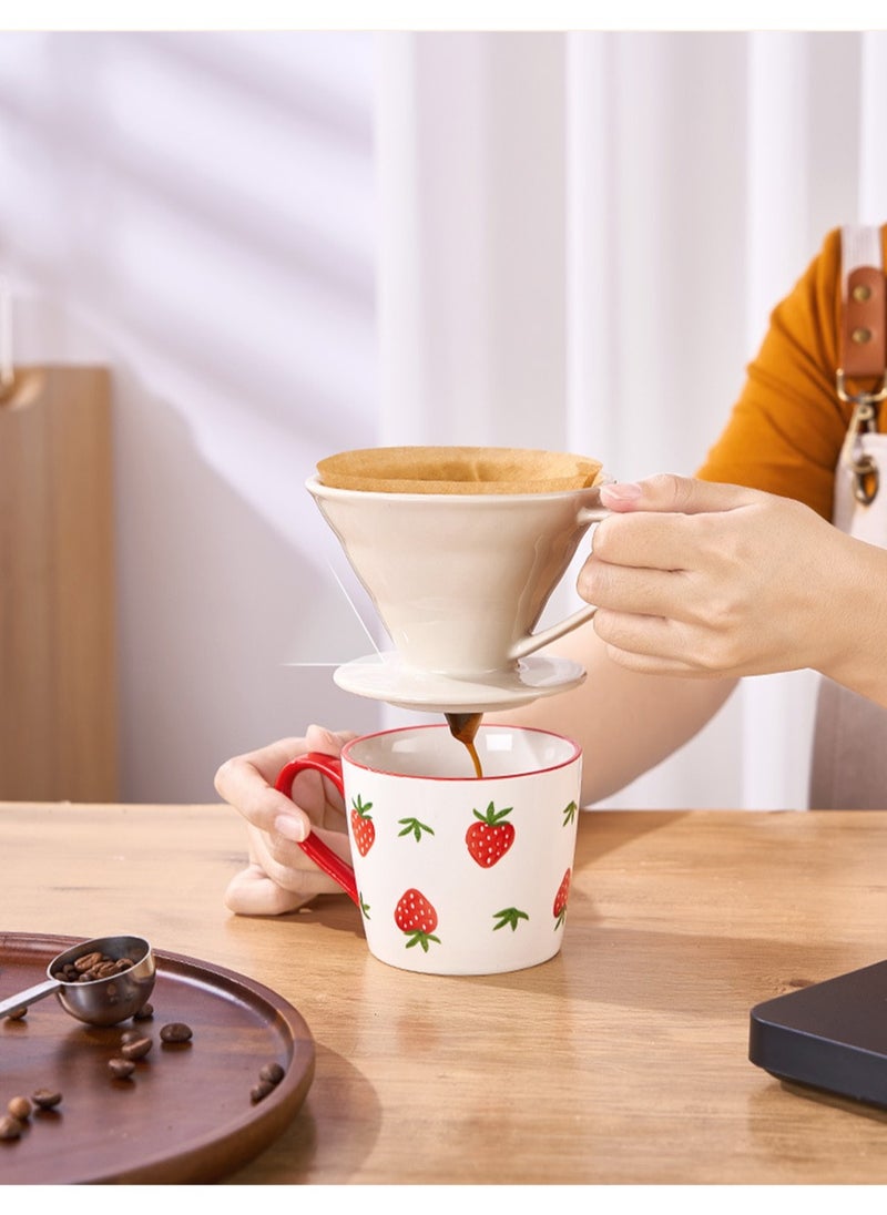 Youque - Ceramic Coffee Filter Cup, V-Shaped 60 Coffee Dripper Large Size V02 2-4 Cups - Image 1
