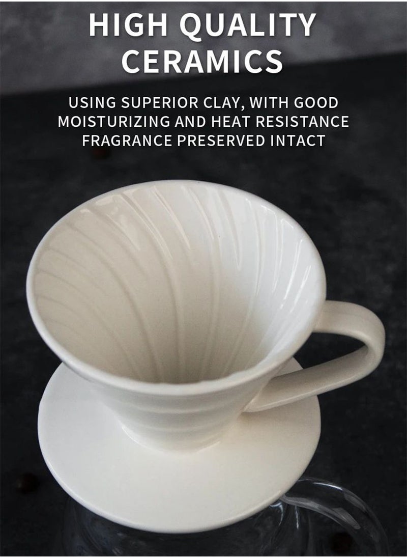 Youque - Ceramic Coffee Filter Cup, V-Shaped 60 Coffee Dripper Large Size V02 2-4 Cups - Image 1