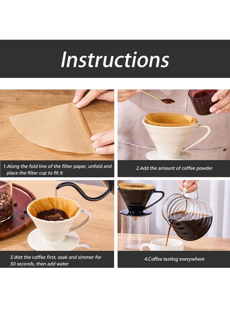 Youque - Ceramic Coffee Filter Cup, V-Shaped 60 Coffee Dripper Large Size V02 2-4 Cups - Image 1