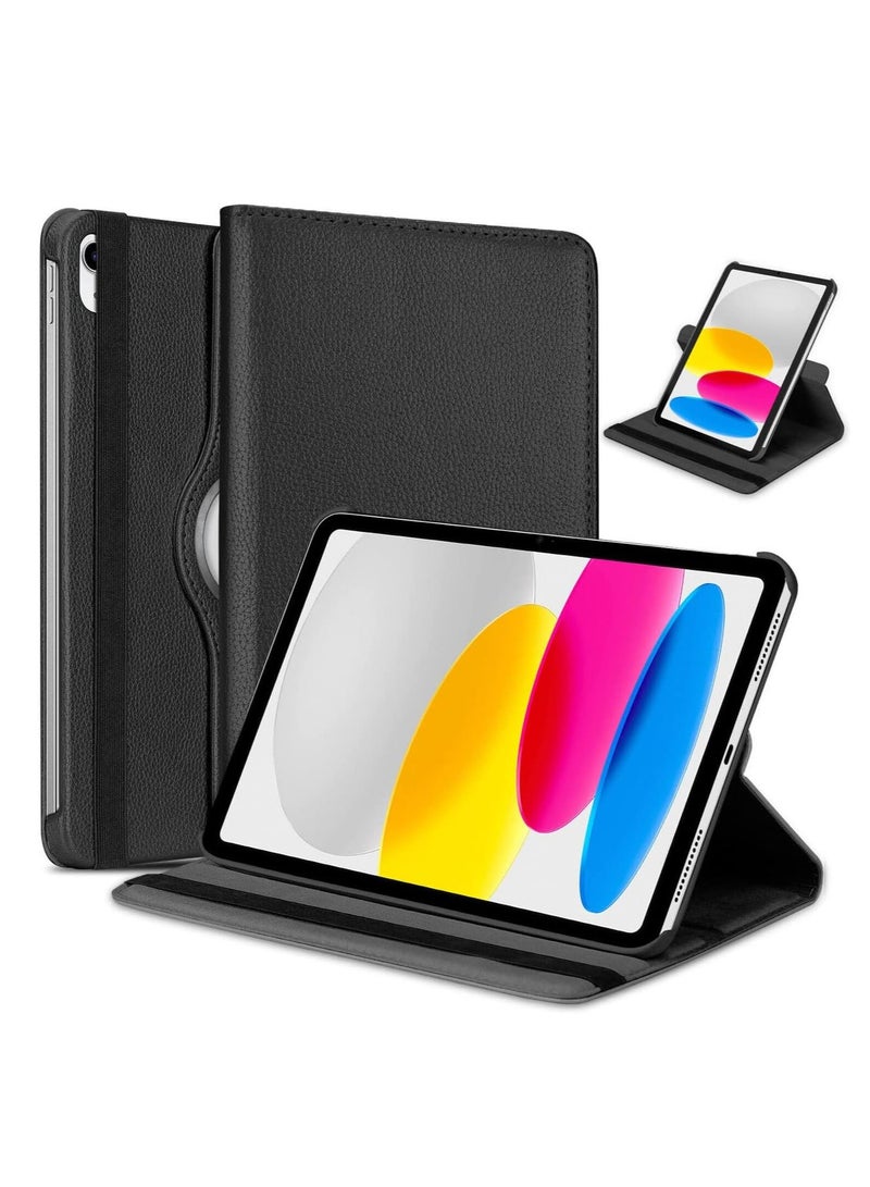 FOCUS Case for Ipad 10th Generation Case 2022 iPad 10.9 Inch 360 Rotating Portfolio Case Black - Image 1