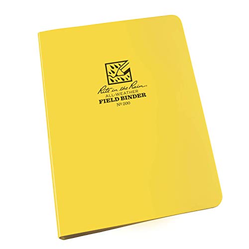Rite in the Rain Field Ring Binder, 1/2" Capacity, 7.875 x 5.625 x 0.75, Yellow - Image 1