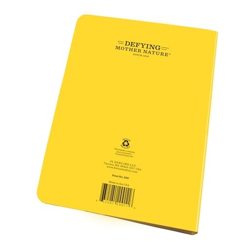 Rite in the Rain Field Ring Binder, 1/2" Capacity, 7.875 x 5.625 x 0.75, Yellow - Image 2