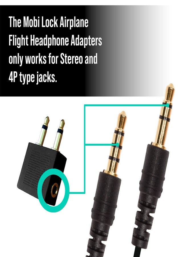 Mobi Lock 2pcs Gold Plated Airplane Flight Headphone Adapters - Use Own Headphones with Plane's In-Flight Entertainment Systems - Great Sound on all Planes - by Mobi Lock - Image 4