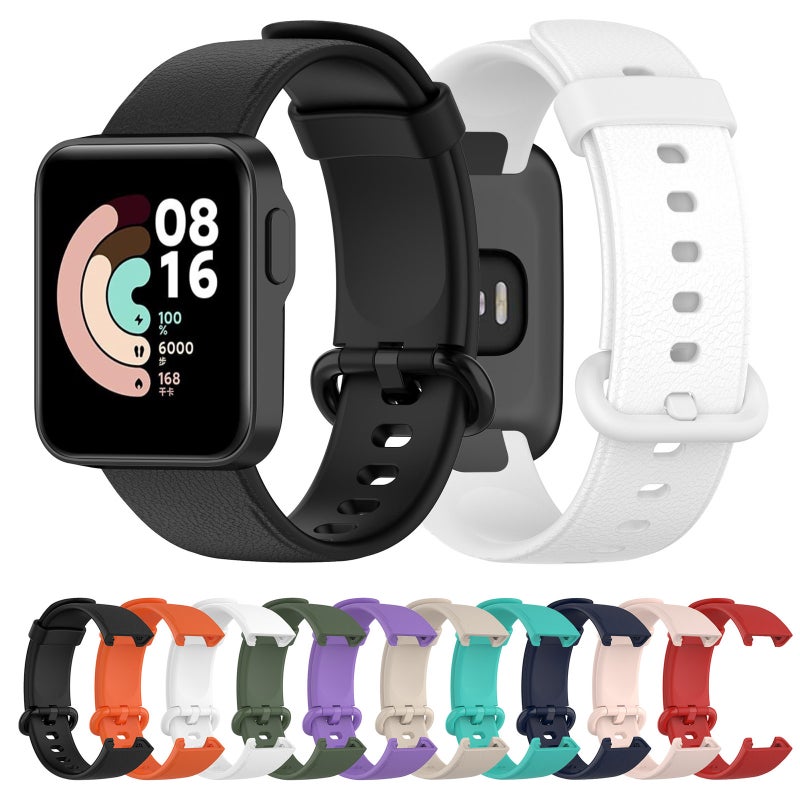 erorex For Xiaomi Mi Watch Lite / Redmi Watch Litchi Texture Leather Watch Band(White) - Image 5