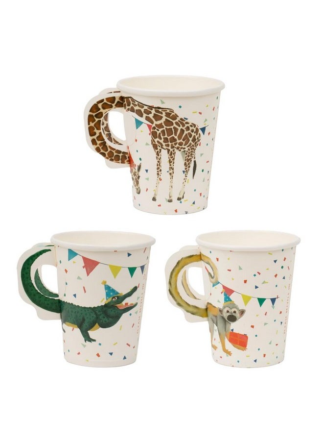 Talking Tables Talking Tables 8 x Safari Animal Themed Paper Cups for Girls & Boys Birthday Party or Baby Shower | Jungle, Zoo, Madagascar Eco-Friendly, Disposable, Celebrations, 250ml, 9oz 