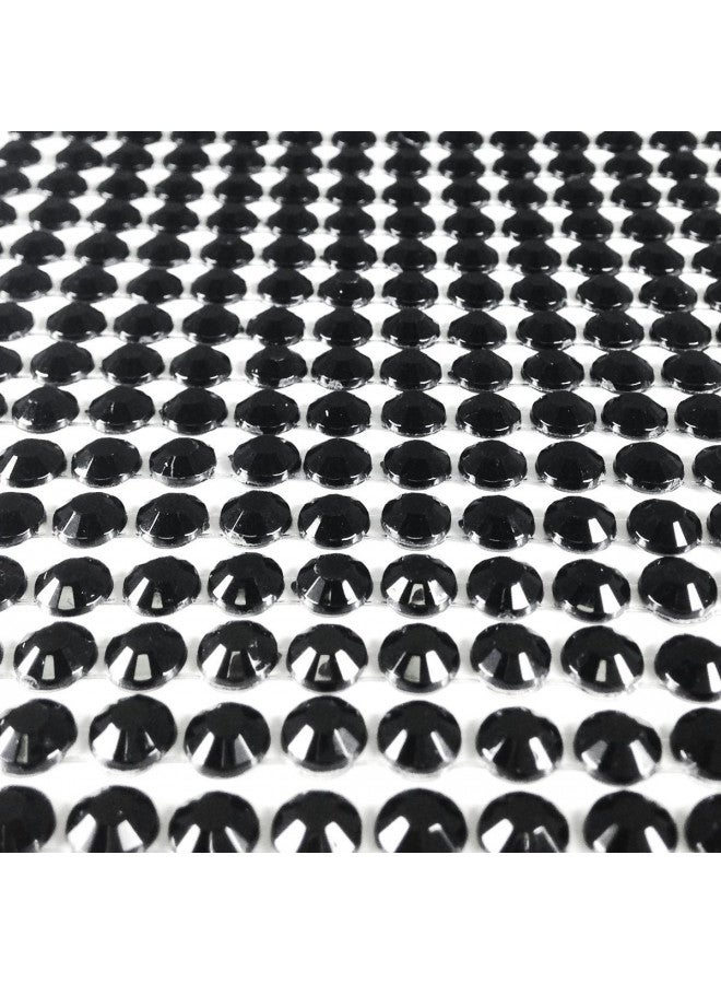 Wrapables 500-Piece Adhesive Rhinestone Crystal Diamond Stickers, 6mm, Black - Image 2