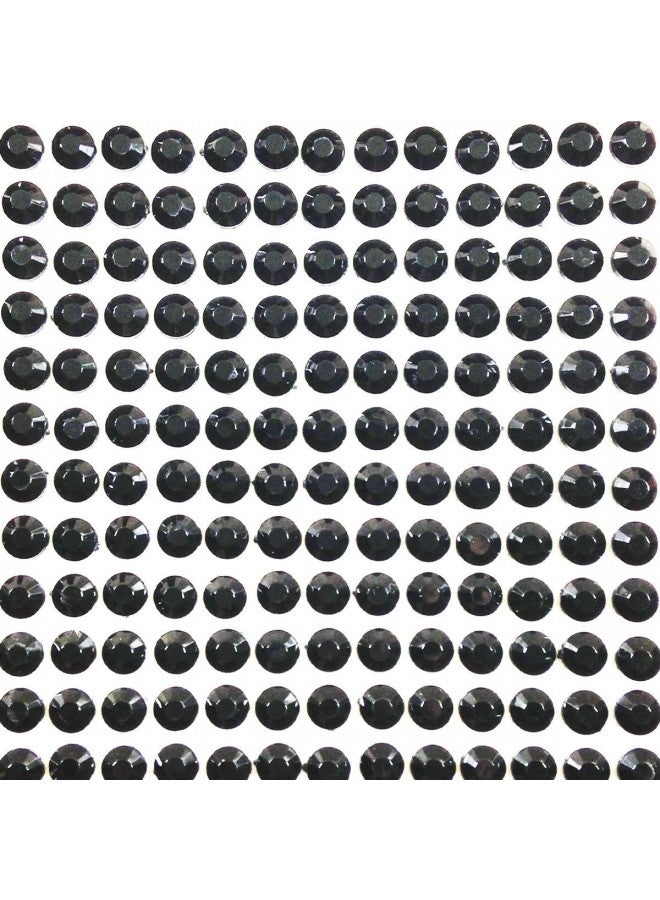 Wrapables 500-Piece Adhesive Rhinestone Crystal Diamond Stickers, 6mm, Black - Image 1
