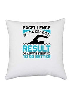 UDNAG UDNAG White Polyester Swimming Excellence Pillow Cover 16 Inch X 16 Inch 
