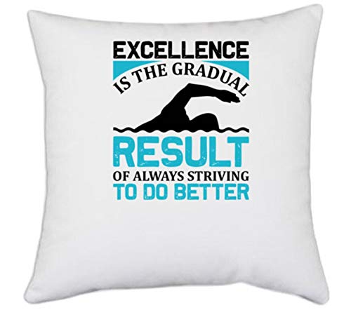 UDNAG UDNAG White Polyester Swimming Excellence Pillow Cover 16 Inch X 16 Inch 