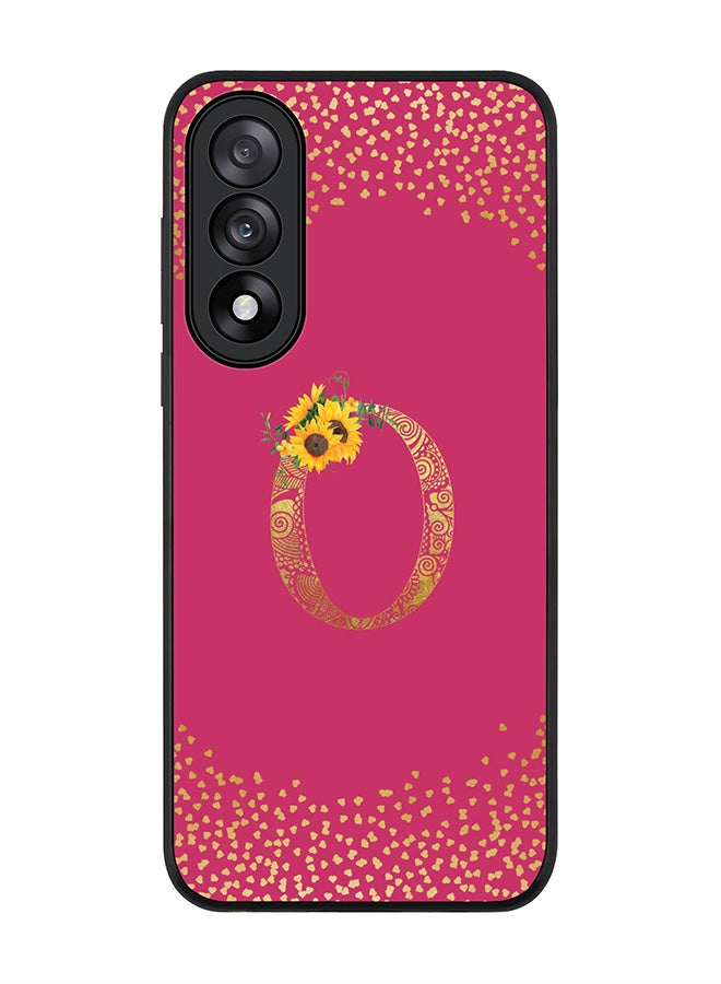Stylizedd For OnePlus Nord 5 / Ace 5 Ultra Case,Slim fit Camera Protection, Shockproof Thin Phone cover  - Custom Floral Monogram - O ( Deep Pink )