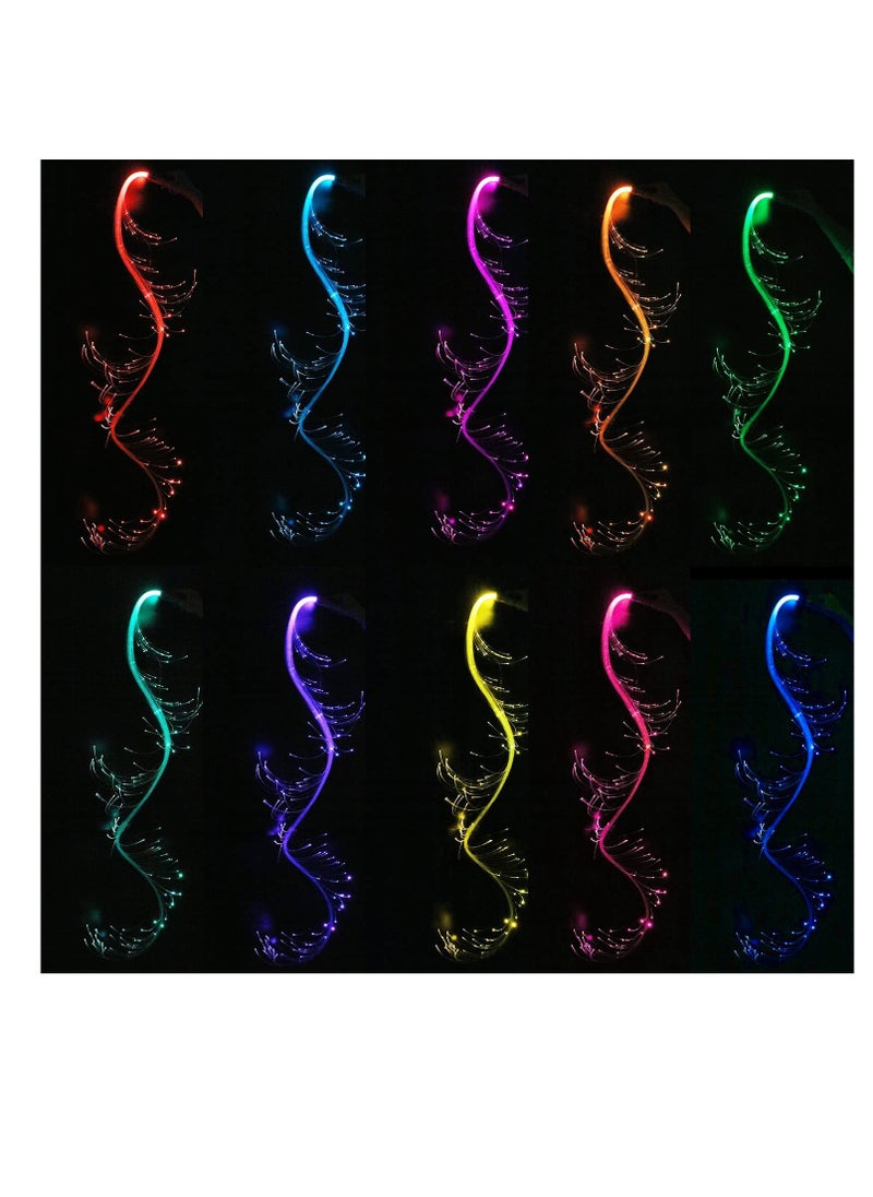 Fiber Optic Whip,Rechargeable Dance Flow Pixel Whip Super Bright Light Up Rave Toy 40 Color Effects Mode 360° Swivel for Dancing, Parties, Light Shows, EDM Music Festivals
