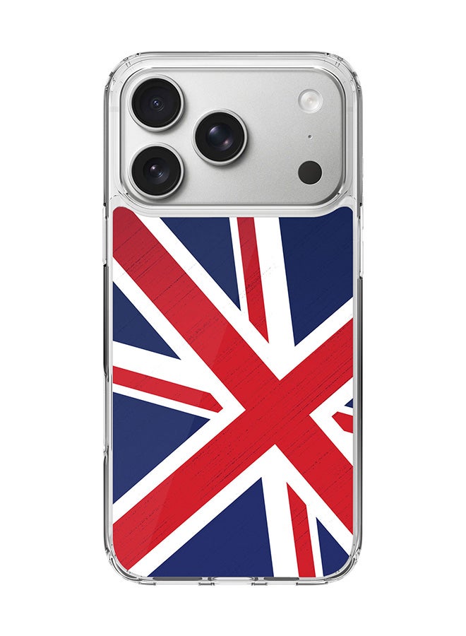 Stylizedd Classic Clear MagSafe Case for iPhone 17 Pro , Hybrid Soft Case Flexible Edges Anti Drop TPU PC Gel Thin Transparent Cover [ Designed for iPhone 17 Pro ] - Flag Of UK Full Print - Image 1