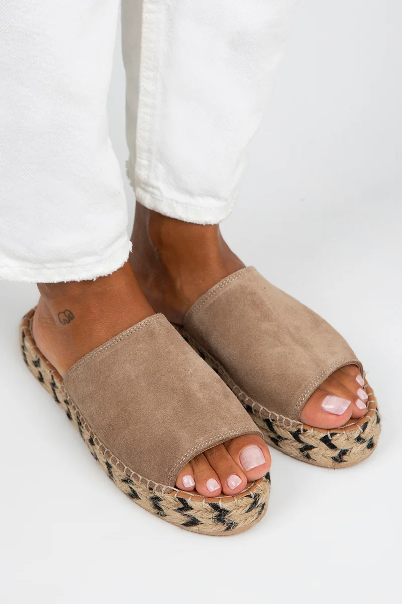 Manijero Manijero Galena Women's Genuine Leather Single Strap Mink Slippers
