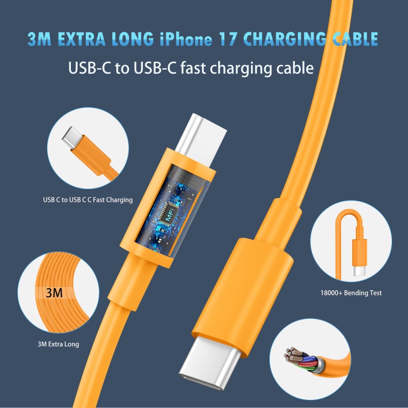 DiHines USB C Charger for iPhone 17 16 15 Charger 20W Fast Charger USB C Plug and Cable, 2 Pack Type C UK Wall Phone Power Adapter USBC Lead for iPhone 17/16/15/Pro/Max/Air/Plus/iPad/Samsung S25 Ultra/S24/S23 - Image 4