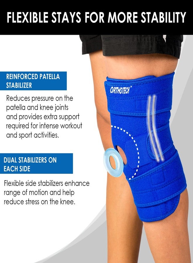 Orthotech OR-2131 Open Patella Knee Support with Stays (Large - X-Large, Blue) - Image 4